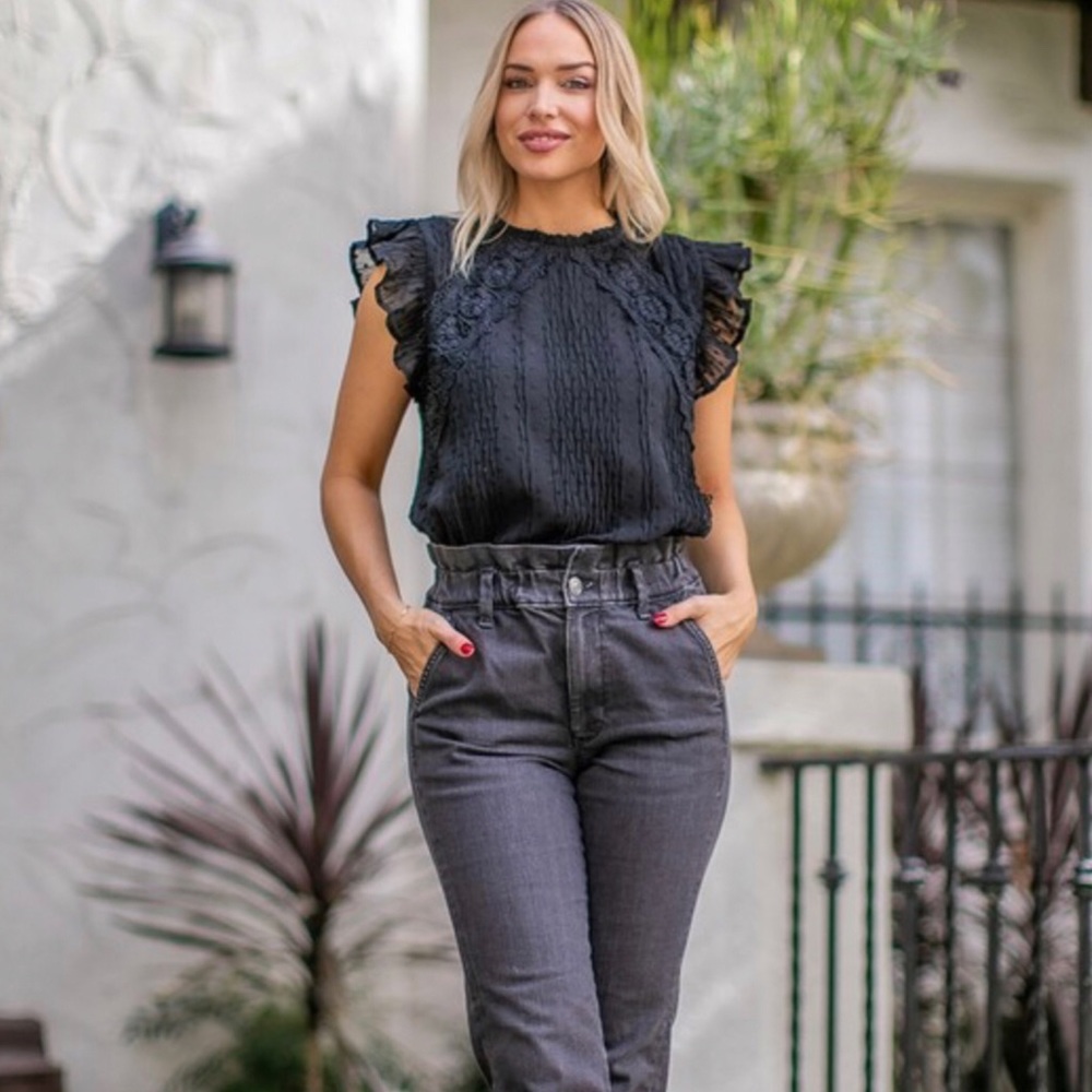RELISTED Boho Lace Trimmed Top - Picture 3 of 11
